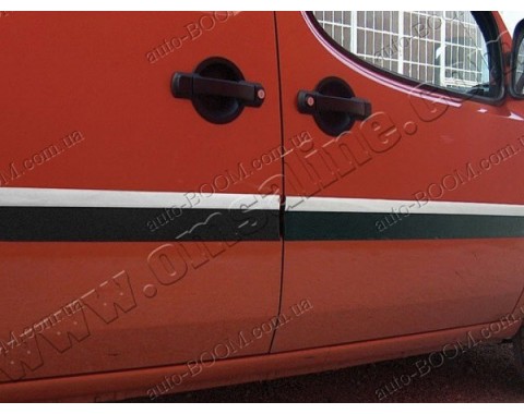Молдинги дверей Fiat Doblo 04- 4шт, узкие , нерж (Omsaline)